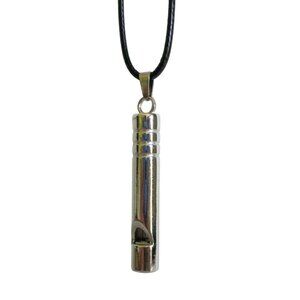 New Whistle Pendant Necklace On Adjustable 18" to 20" Black Cord Unisex Jewelry